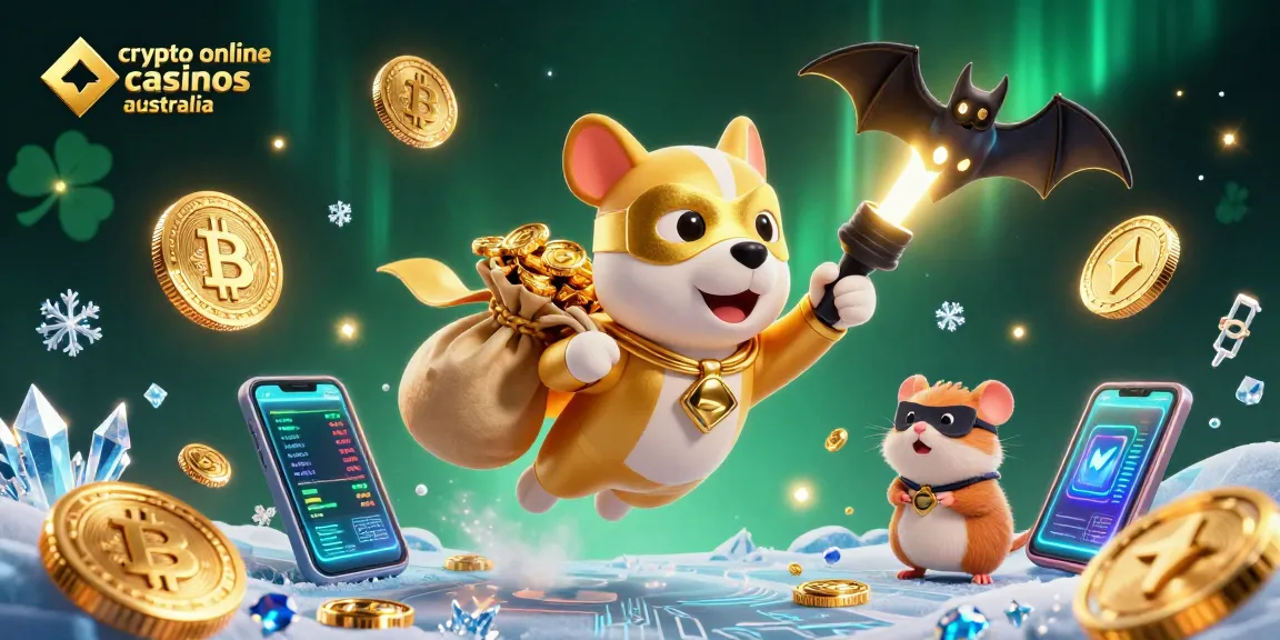 Experience high-stakes action at crypto online casinos Australia with vibrant superheroes and blockchain elements.