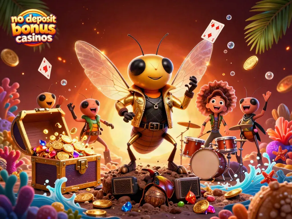 Engage with no deposit bonus casinos through a vibrant and dynamic 3D illustration bursting with energy.
