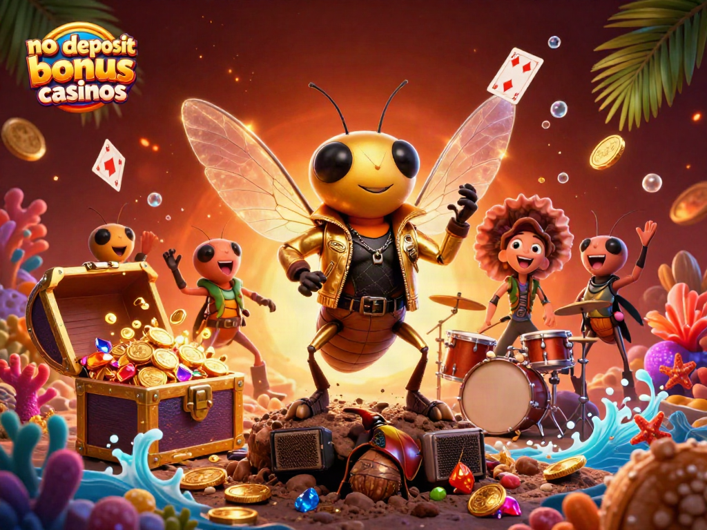 Engage with no deposit bonus casinos through a vibrant and dynamic 3D illustration bursting with energy.