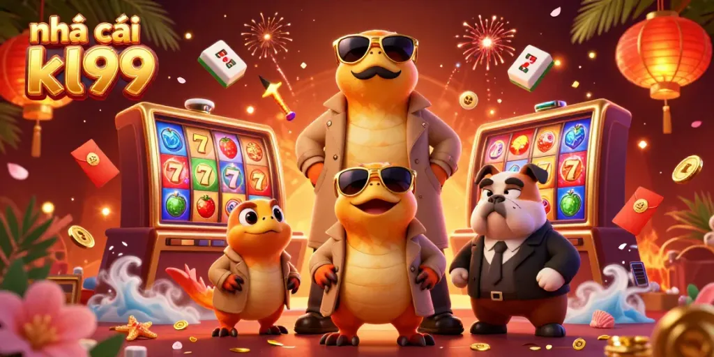 Experience thrilling wins at nhà cái kl99 with cartoon raptors entering a VIP casino lounge.