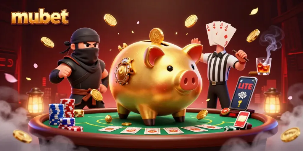Experience thrilling mubet action with vibrant characters at a dynamic poker table.