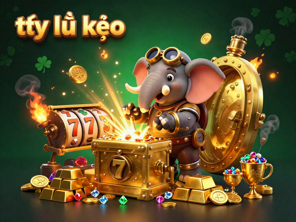 Experience the thrill of tỷ lệ kèo with this vibrant steampunk-themed gambling illustration featuring exciting game elements.