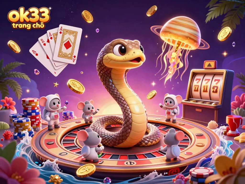 Experience thrilling bets on the playful "ok33 trang chủ" cosmic roulette scene with astronauts.