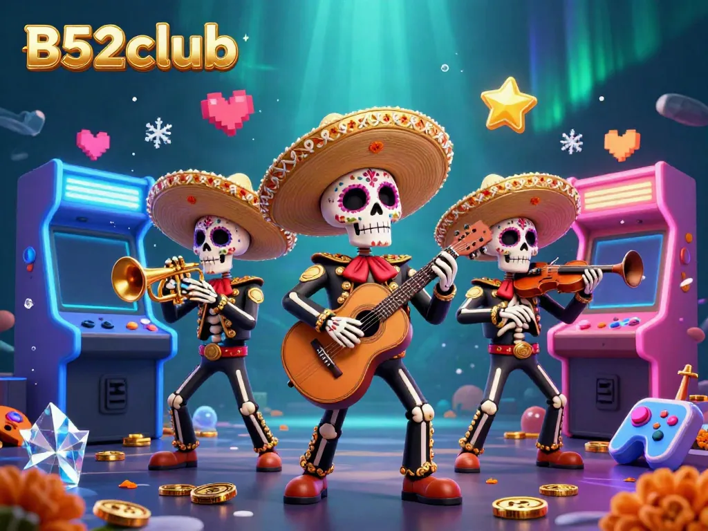 Experience thrilling gaming moments at B52club with an artistic representation of fun and vibrant vibes.