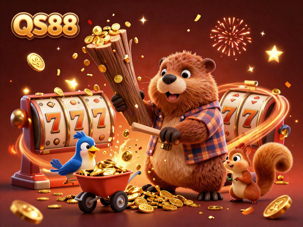 Experience thrilling jackpots with QS88 through vibrant gaming scene featuring characters and dynamic elements.