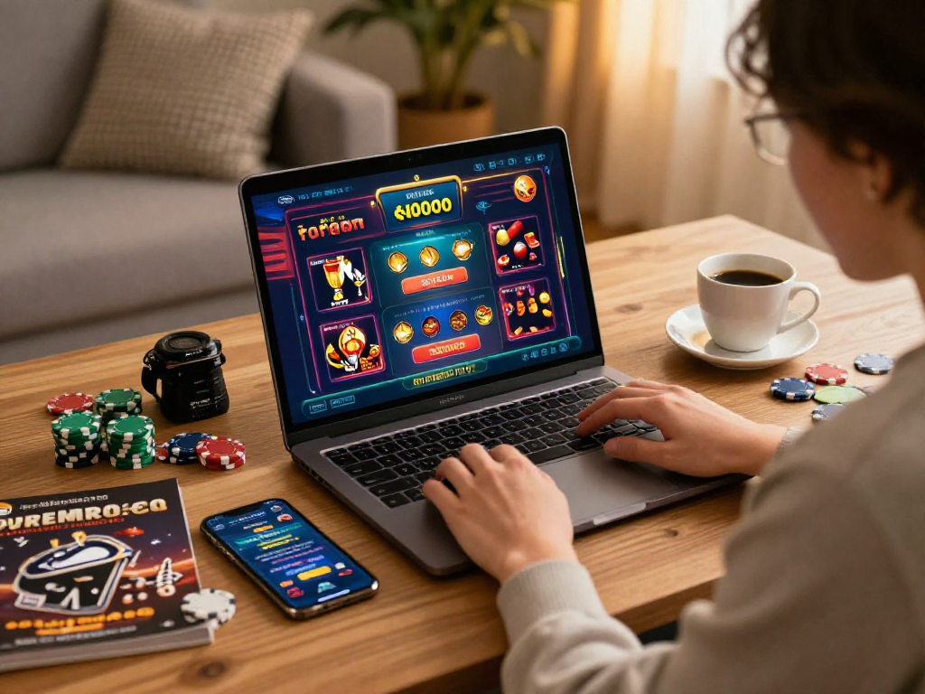 Giocatore coinvolto nell'esperienza di gioco su una lista casino online non AAMS, con grafica vivace e ambiente accogliente.