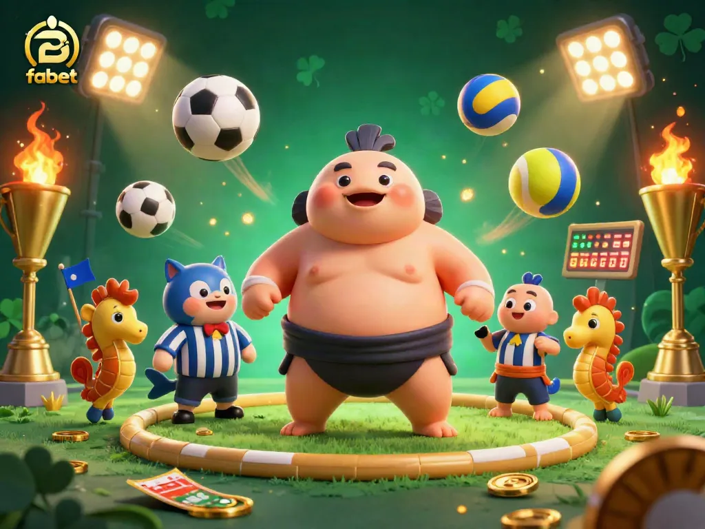 Join the action at fabet with an entertaining 3D gambling illustration showcasing vibrant underwater sports.