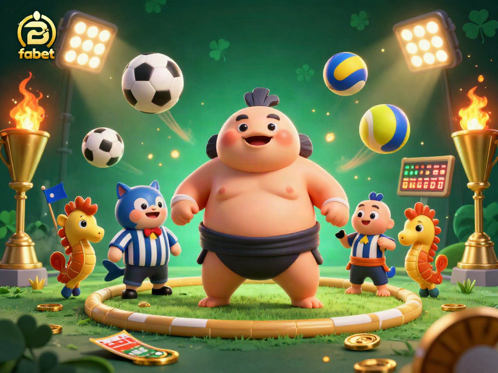 Join the action at fabet with an entertaining 3D gambling illustration showcasing vibrant underwater sports.