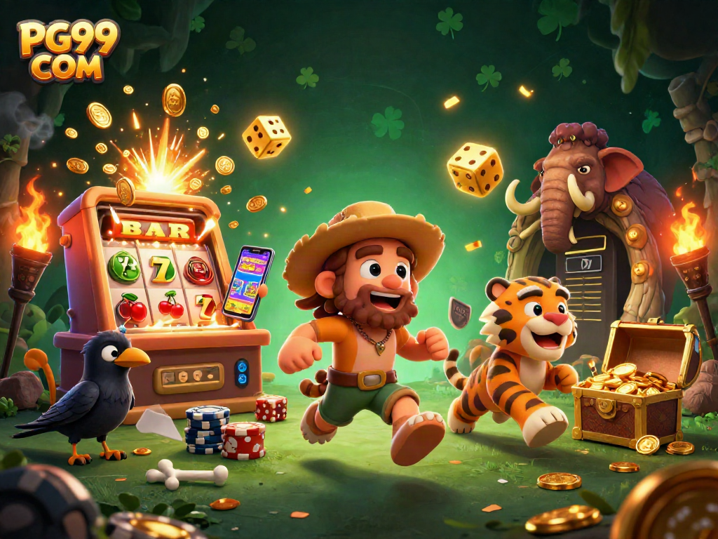 Engage in thrilling casino moments with PG99 COM's vibrant caveman slot adventure!
