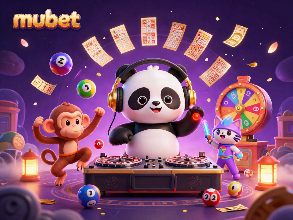 Experience the excitement at mubet with vibrant casino characters and dynamic gambling elements.