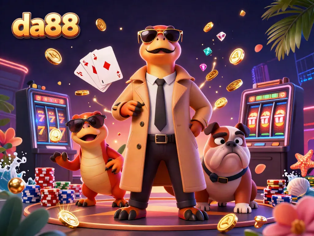 Experience the thrill at da88 while raptors sneak into a VIP casino lounge, surrounded by sparkling gems.