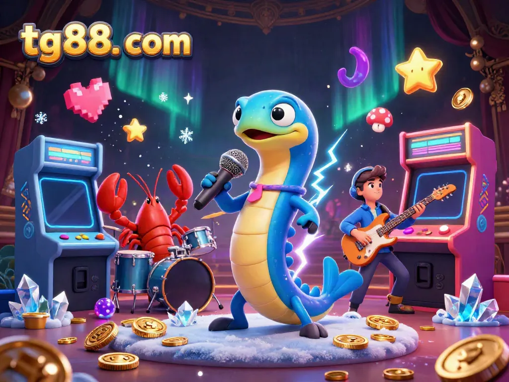 Experience the thrill of gaming at tg88. com with a vibrant underwater casino featuring unique characters and arcade excitement.